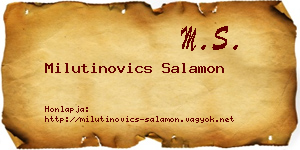 Milutinovics Salamon névjegykártya